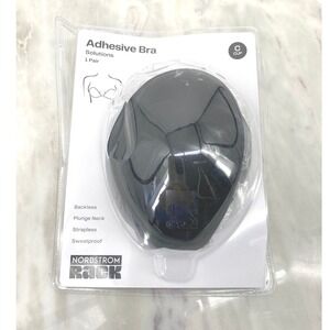 Nordstrom Rack Adhesive Bra Backless‎ Strapless Plunge Neck Black Size C